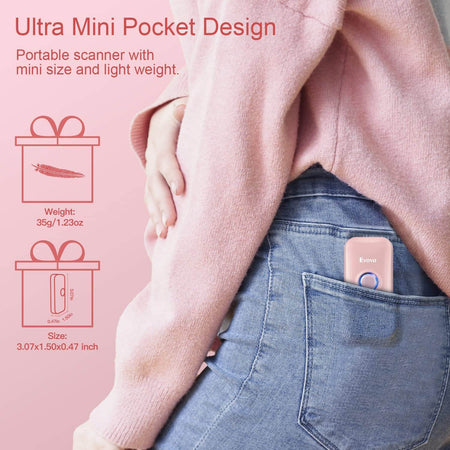 Eyoyo Mini Bluetooth 1D Barcode Scanner Pink