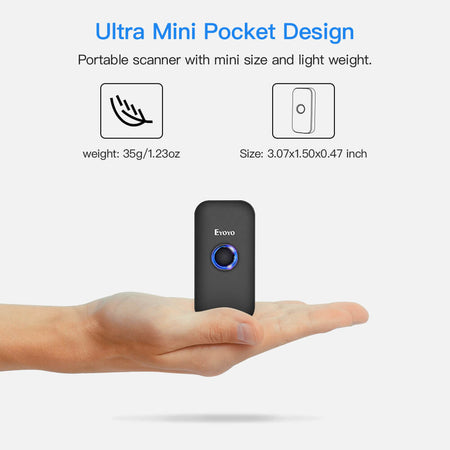 Eyoyo 1D Portable Barcode Scanner Bluetooth Mini