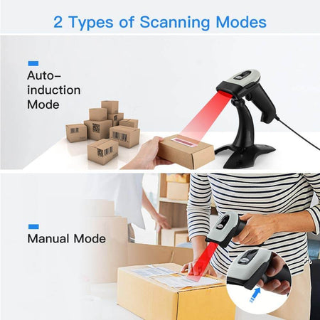 Eyoyo Wired&Wireless QR Barcode Scanner with Bracket