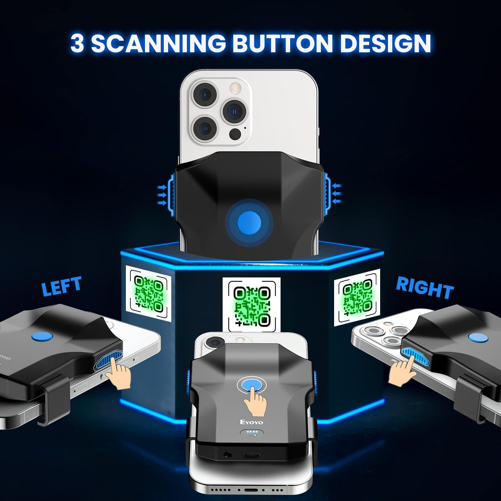 Scanner Back Eyoyo Upgraded Back Clip Phone Bluetooth Barcode Scanner – Eyoyo scan