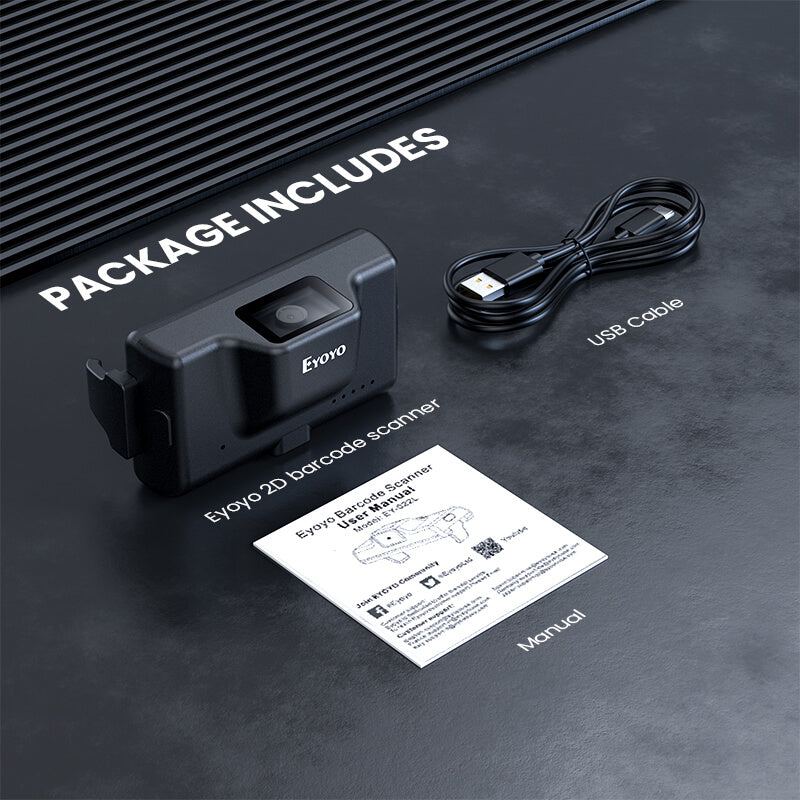 Eyoyo Bluetooth QR Code Scanner, 2D Wireless Back Clip Phone Eyoyo Bluetooth QR Code Scanner, 2D Wireless Back Clip Phone