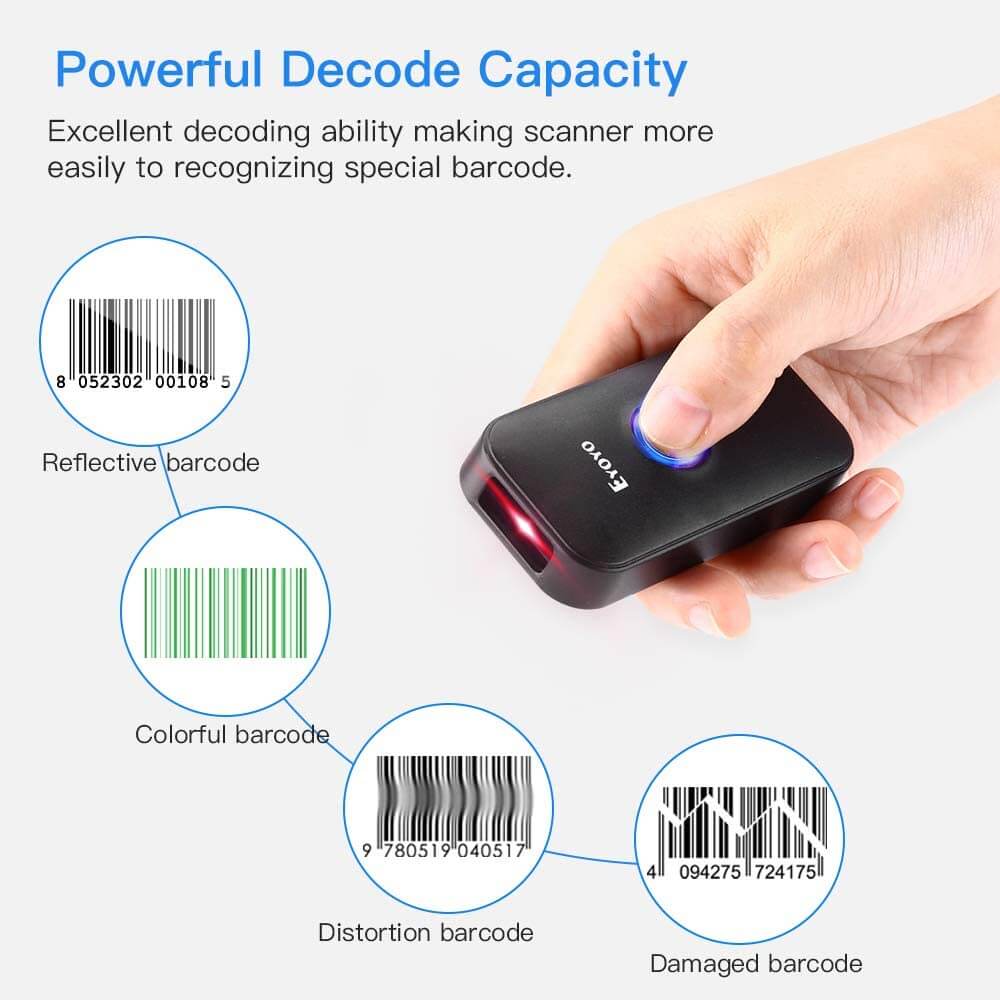 Mini 1D Bluetooth Portable Barcode Scanner – Eyoyo scan Mini 1D Bluetooth Portable Barcode Scanner – Eyoyo scan